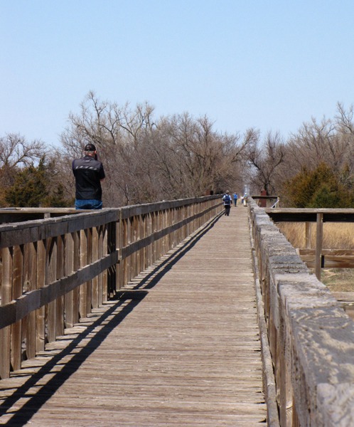 Our Hiking Party Departs Trail Bridge at Fort Kearney Recreation Area