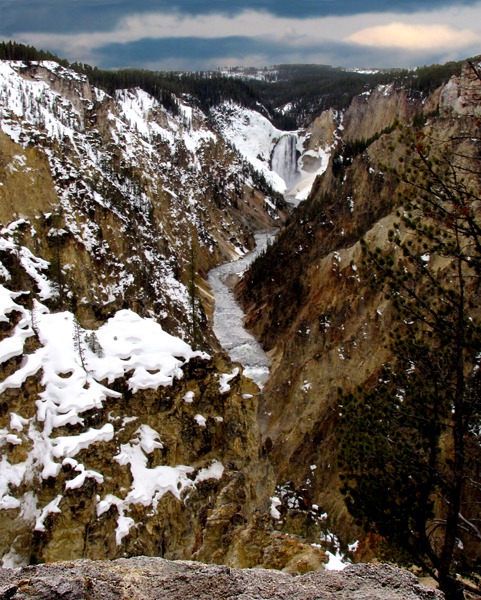 Yellowstone River Lower Falls in the Grand Canyon of the Yellowstone 