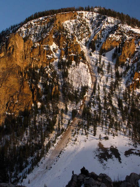 Active Avalanche Chute off Golden Gate Hill at the Golden Gate Gap