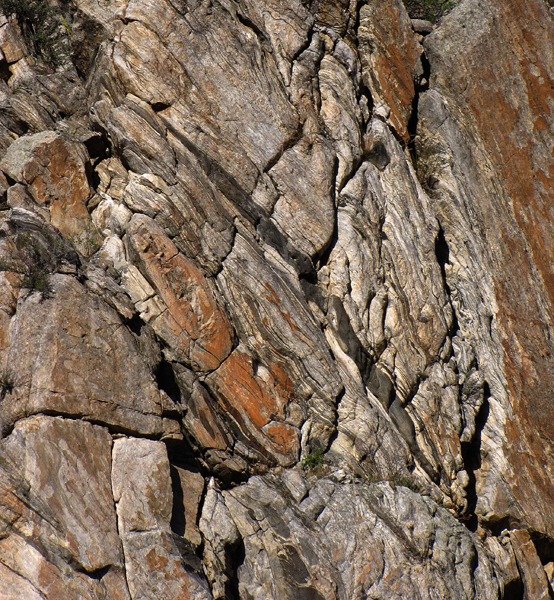 Bear Trap Canyon Wall Layers Converge