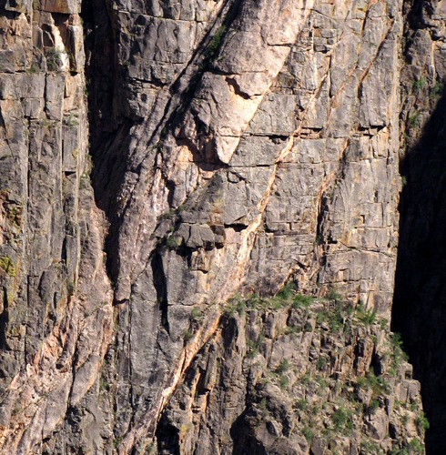Canyon Wall Seam Detail in Black Canyon of the Gunnison National Park CO