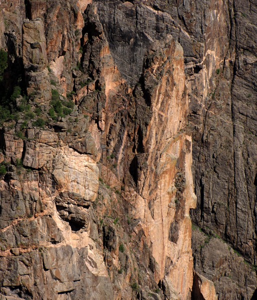 Side Canyon Wall Detail in Black Canyon of the Gunnison National Park CO