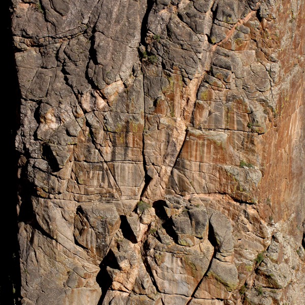 Side Canyon Wall Fissure Detail in Black Canyon of the Gunnison National Park CO