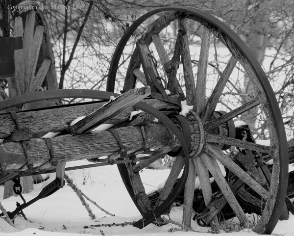 Wooden Wagon Axle and Wheels