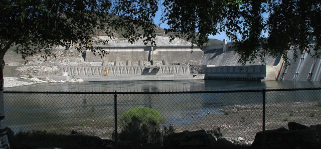 Side of Dam Panorama with Trees