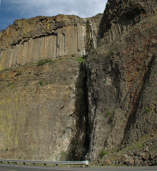 Roadside Waterfall Through Basalt