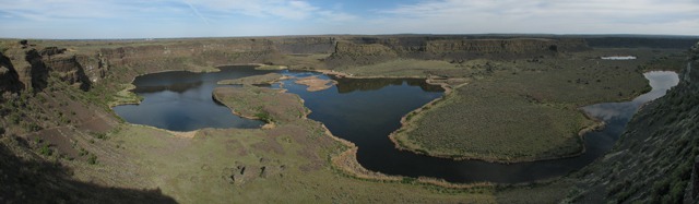 Dry Falls Panorama Showing Some of the Falls Brink