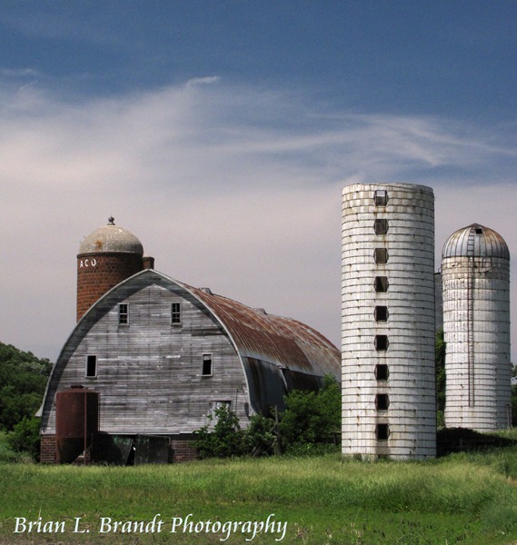 Barn and Silos Along the Minnesota River Valley Scenic Byway