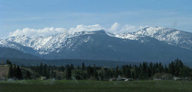 Peaks on West Side of Bitteroot Valley Near Hamilton