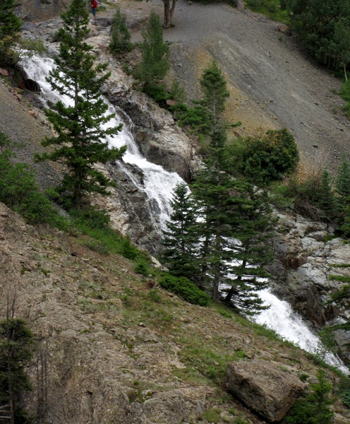 Stream Plunges Under US HWY 550 and Creates a Waterfall