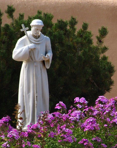 Saint Francis with Pine and Flowers