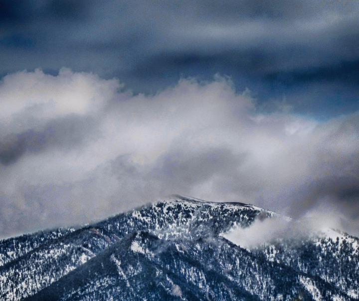 Snow Coats Iconic "Old Baldy" in the Bridger Range at the Edge of Bozeman