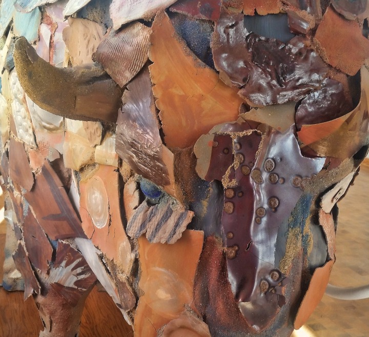 Bison Head Section of Jennifer Champlin's Sculpture 