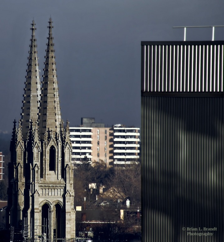 Evening Light on Spires of the Cathedral Basilica of the Immaculate Conception 